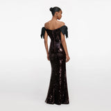 Self portrait sequin maxi