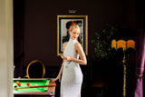 Rotate sequins halterneck