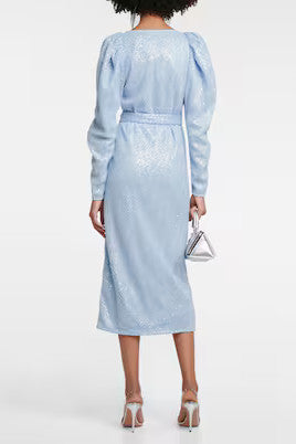 Rotate - Sequin Wrap Dress Blue