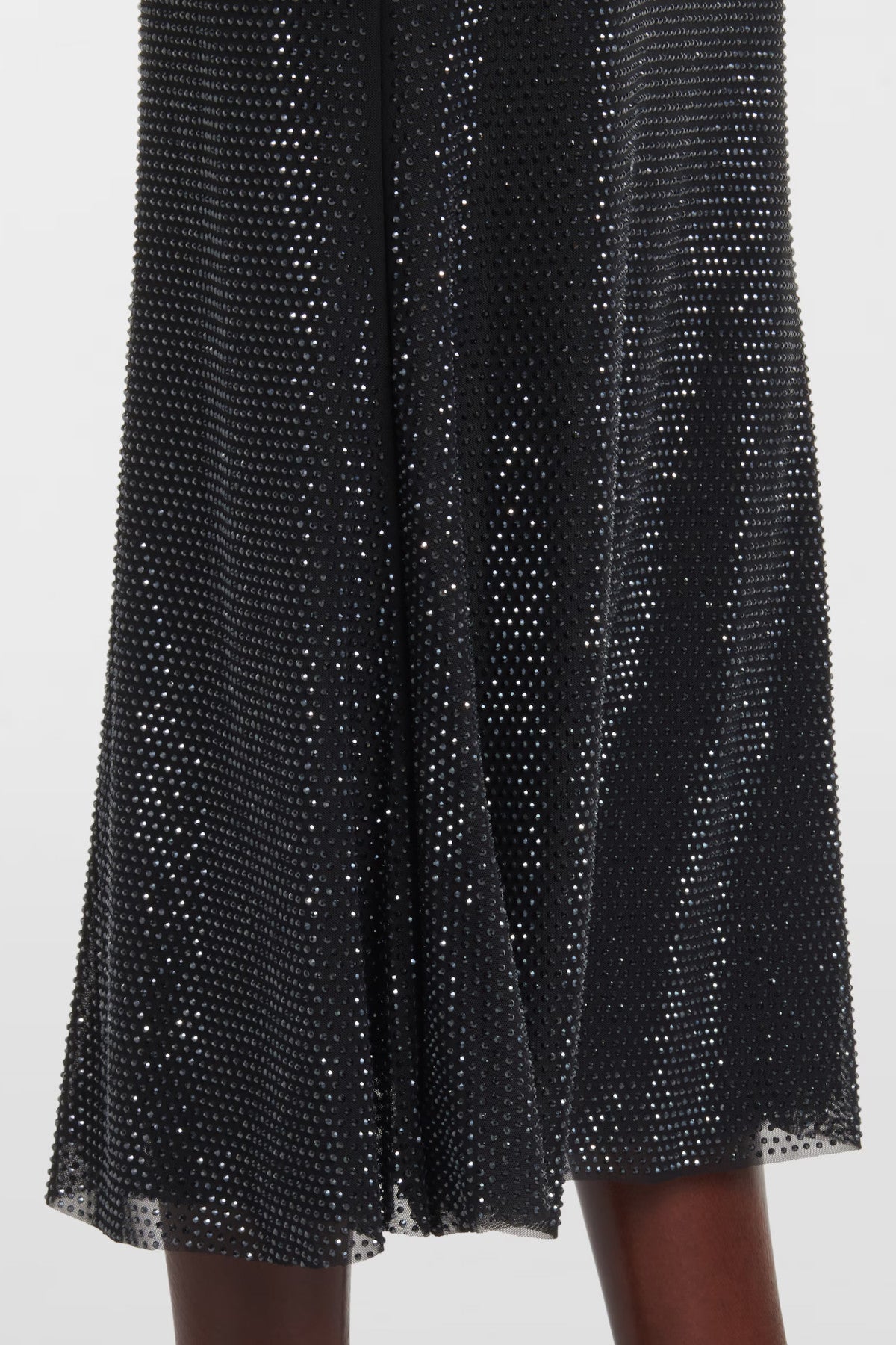 Self Portrait - Rhinestone Embellished Midi Black