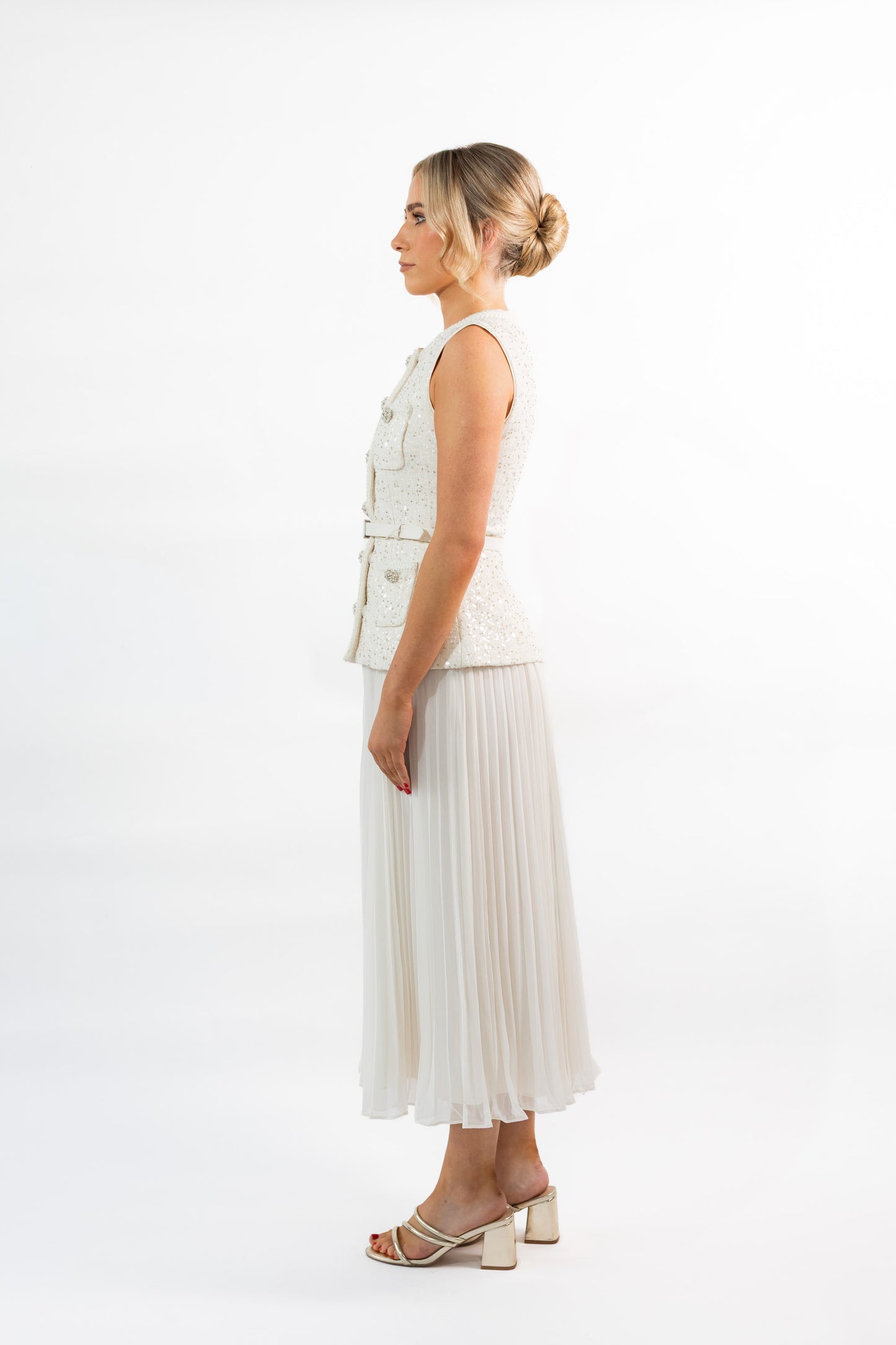 Self Portrait Cream Sequin Boucle
