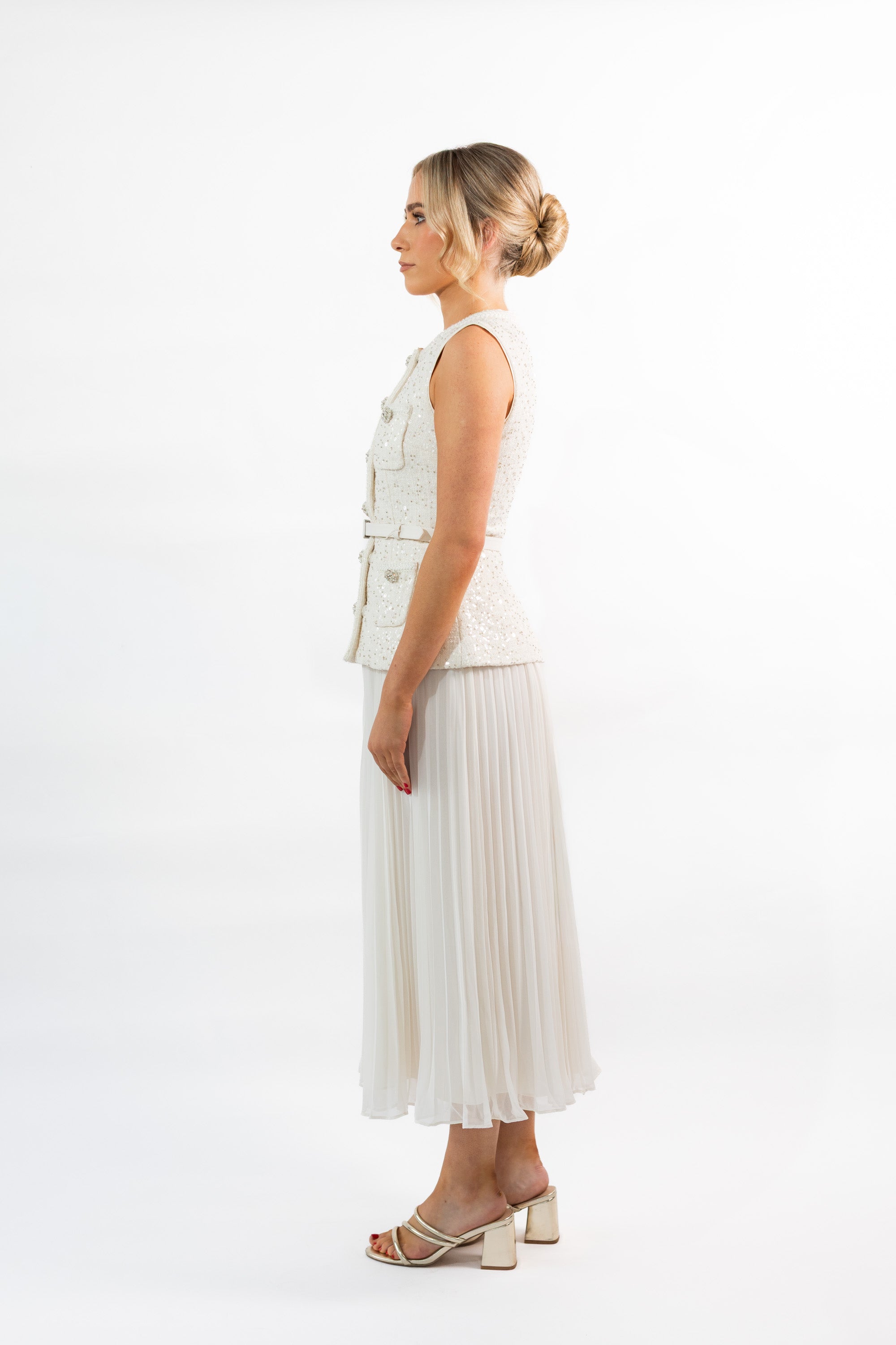 Self Portrait Cream Sequin Boucle