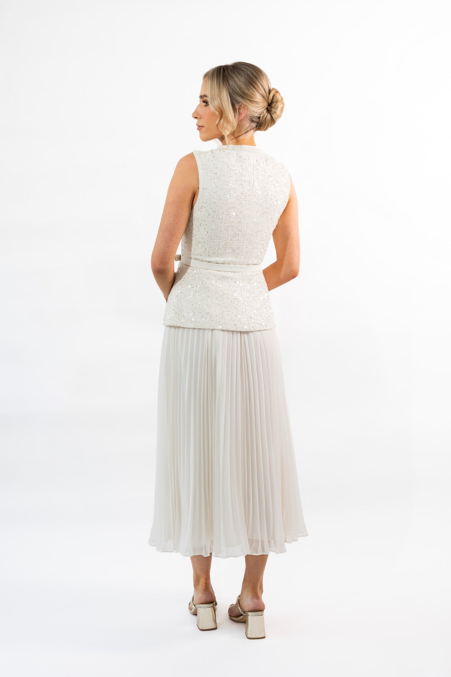 Self Portrait Cream Sequin Boucle