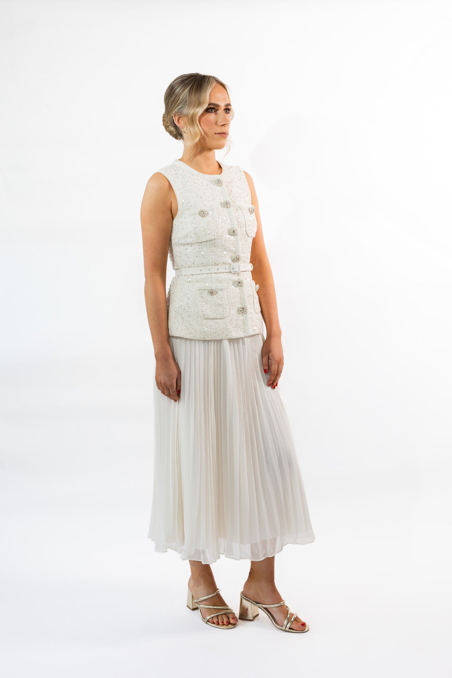 Self Portrait Cream Sequin Boucle