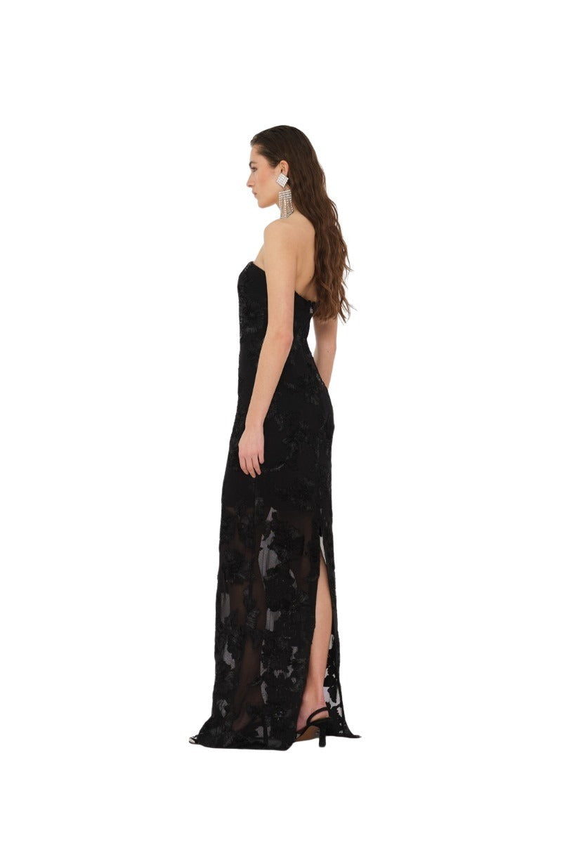 Rotate - Mesh Tube Dress Black
