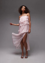 & Other Stories pink appliqué maxi